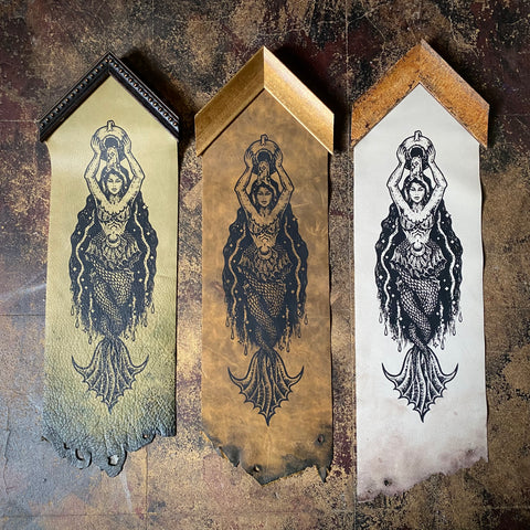 The Sea Nymph leather banner