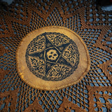Woven Pentagram star altar cloth in Pumpkin Speckle, one-of-a-kind