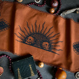 Harvest Sun altar cloth runner in Rust, one-of-a-kind