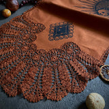 Harvest Sun altar cloth runner in Rust, one-of-a-kind