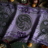 Serpent Hour altar cloth runner in Violet, one-of-a-kind