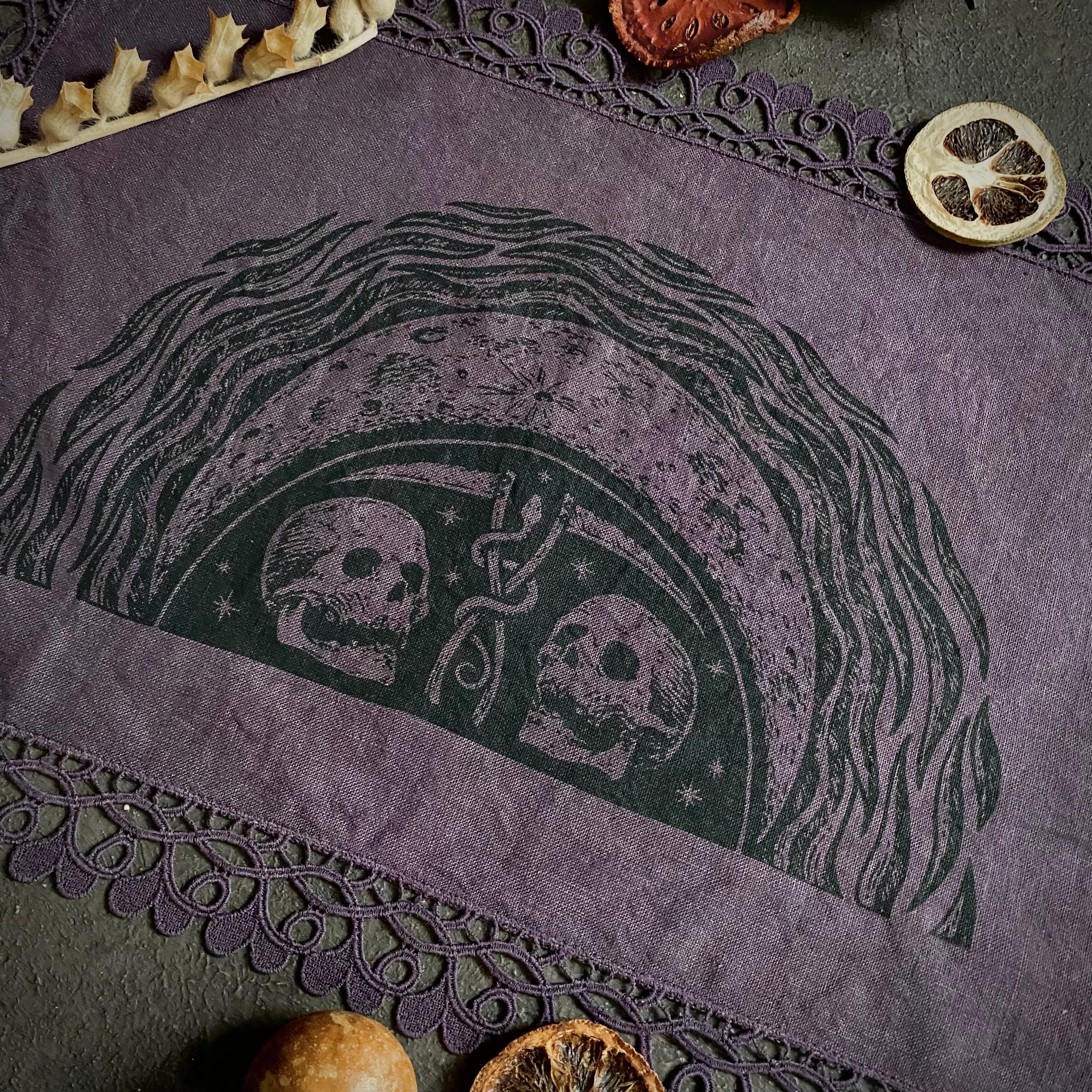 Harvest Moon altar cloth in Deep Purple, one-of-a-kind