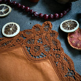 Tempus Fugit altar cloth in Rust, one-of-a-kind