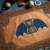 Tempus Fugit altar cloth in Rust, one-of-a-kind