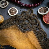 Tempus Fugit altar cloth in Pumpkin Speckle, one-of-a-kind