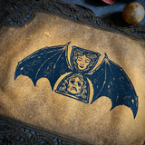 Tempus Fugit altar cloth in Pumpkin Speckle, one-of-a-kind
