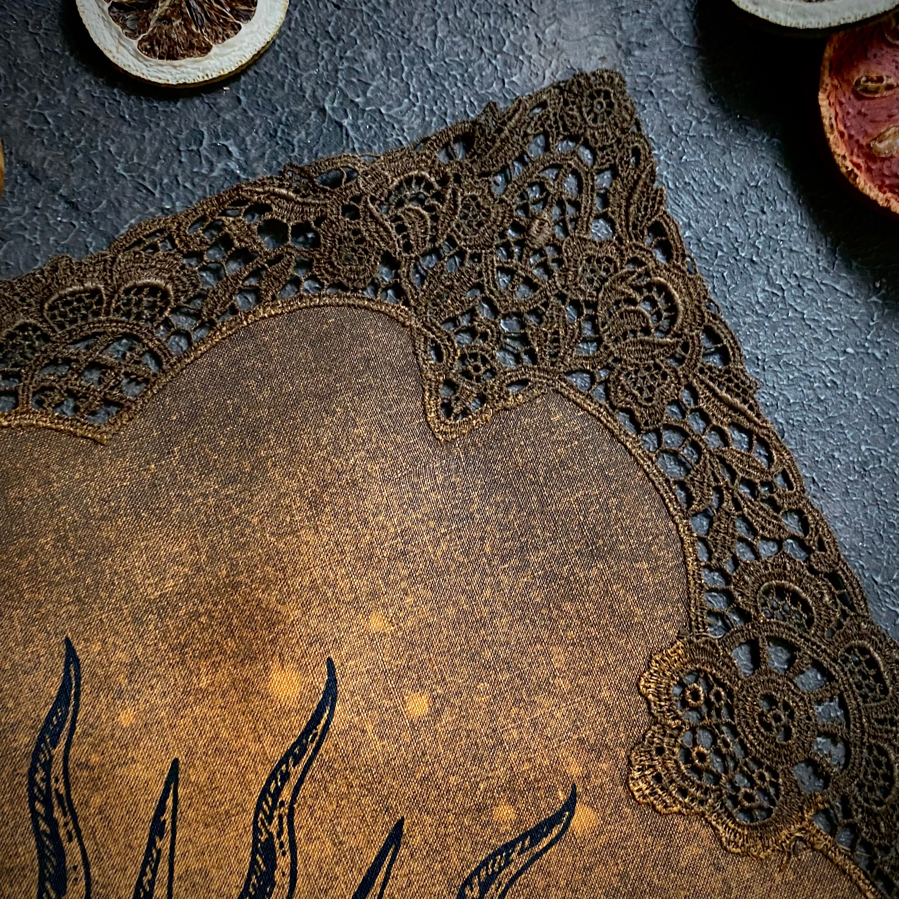 Harvest Sun altar cloth in Pumpkin Speckle, one-of-a-kind