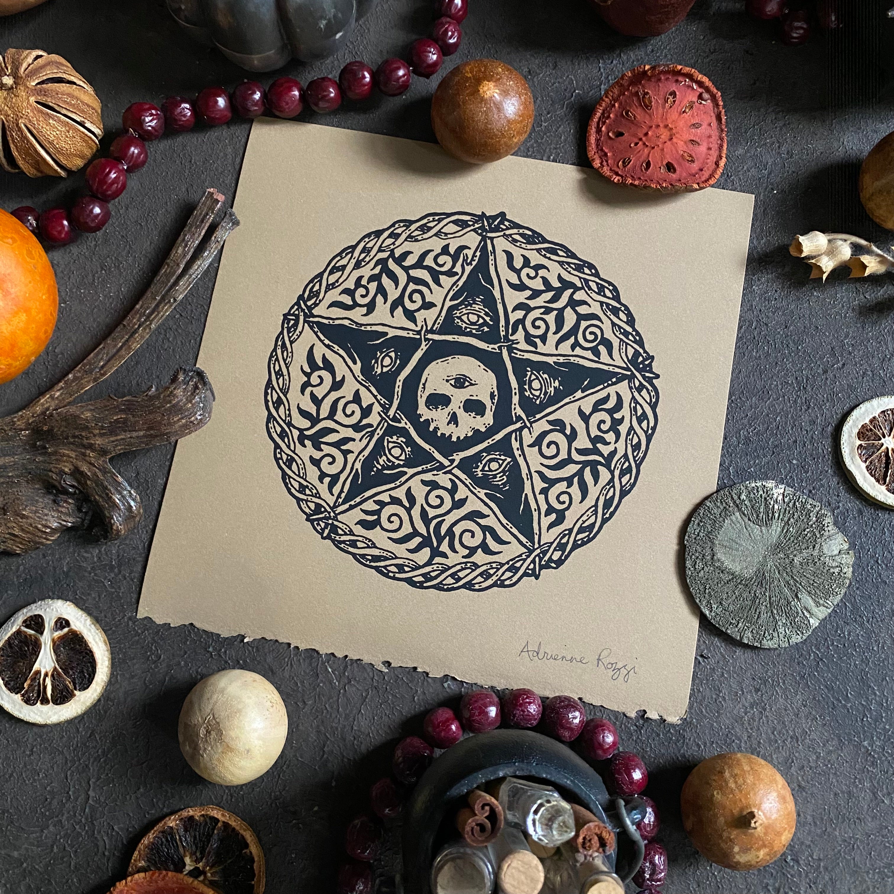 Woven Pentagram screen print