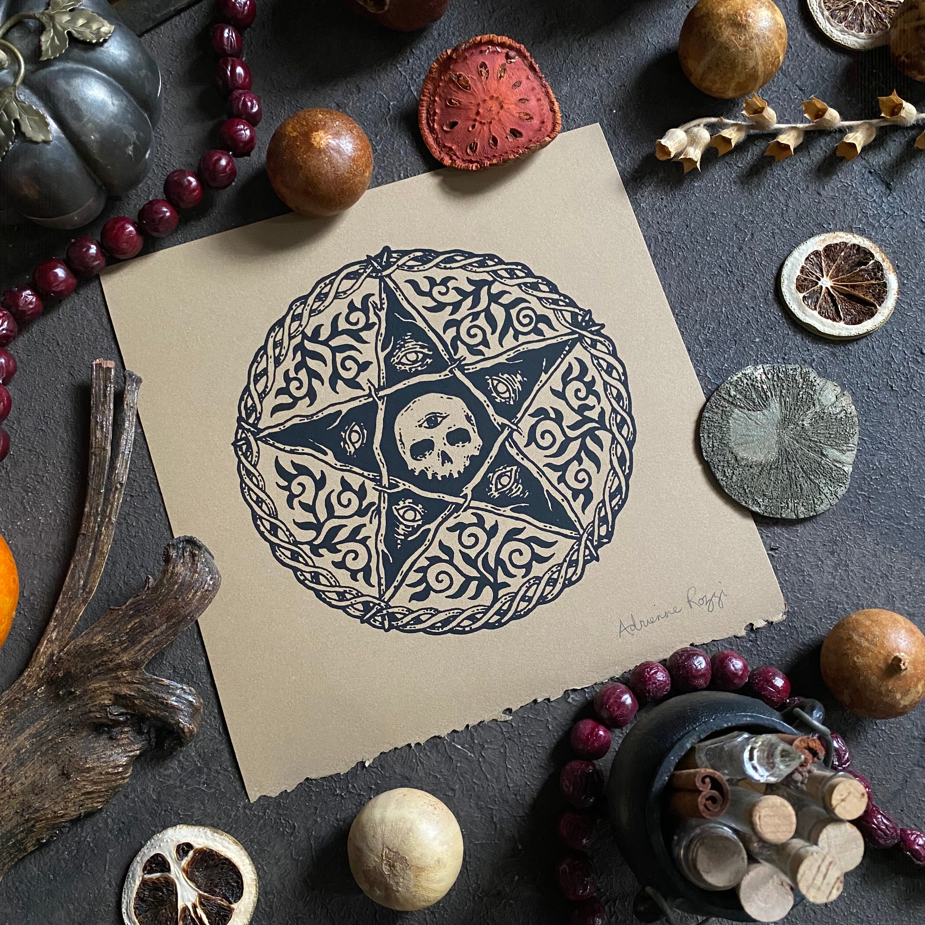Woven Pentagram screen print