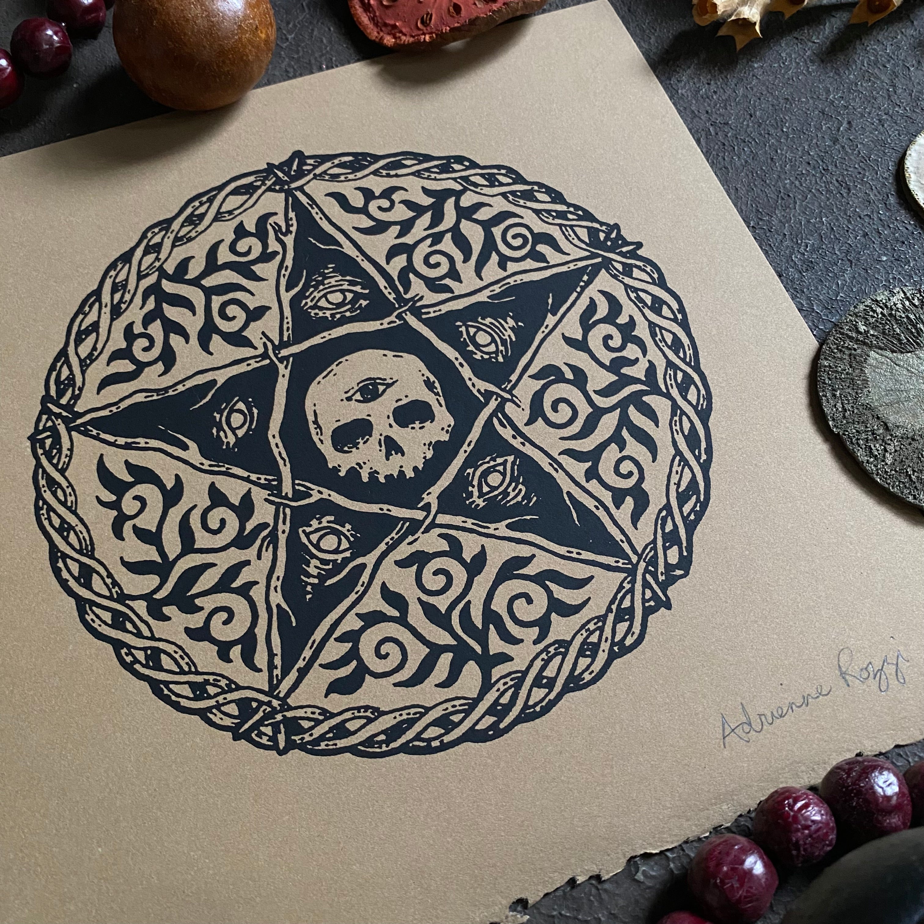 Woven Pentagram screen print