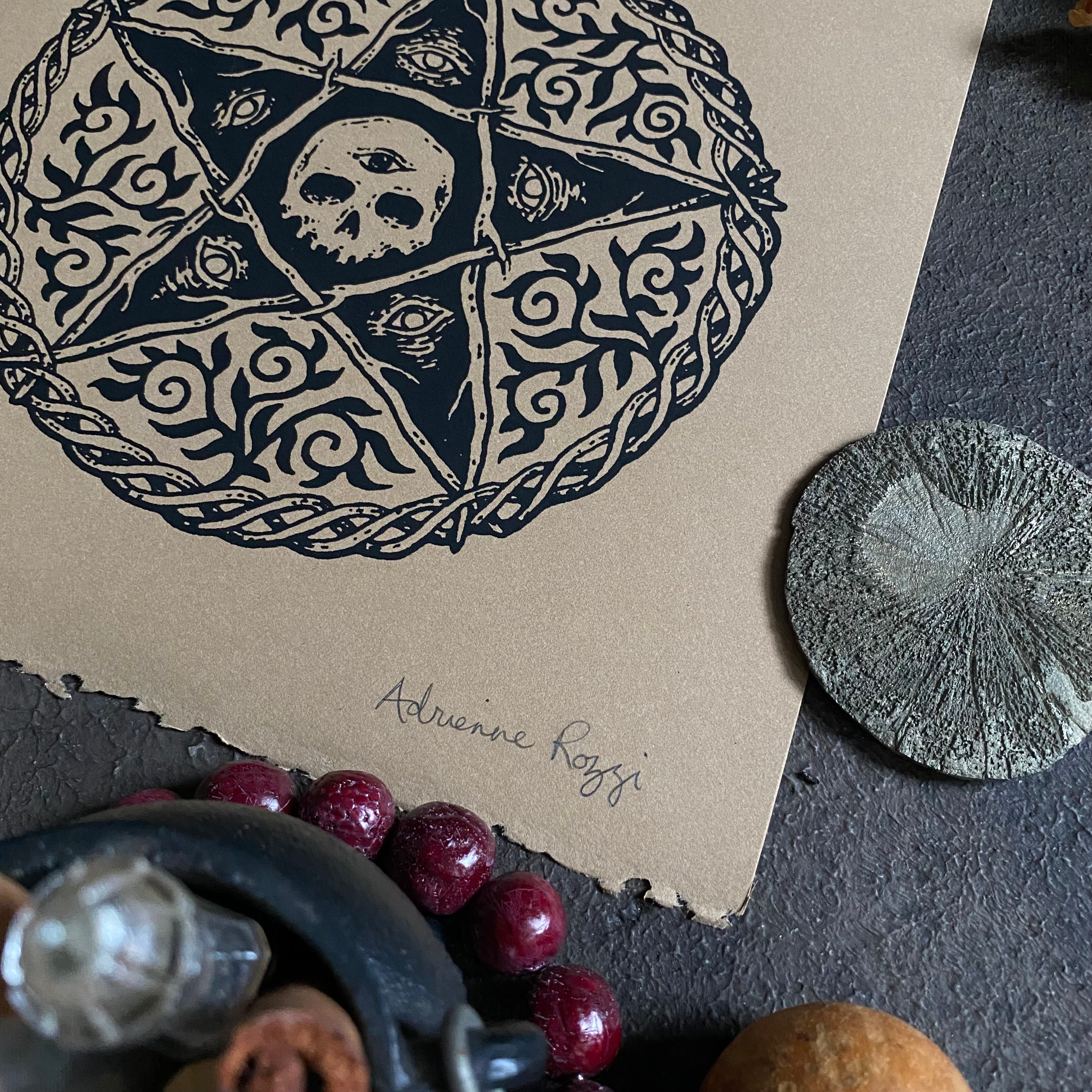Woven Pentagram screen print