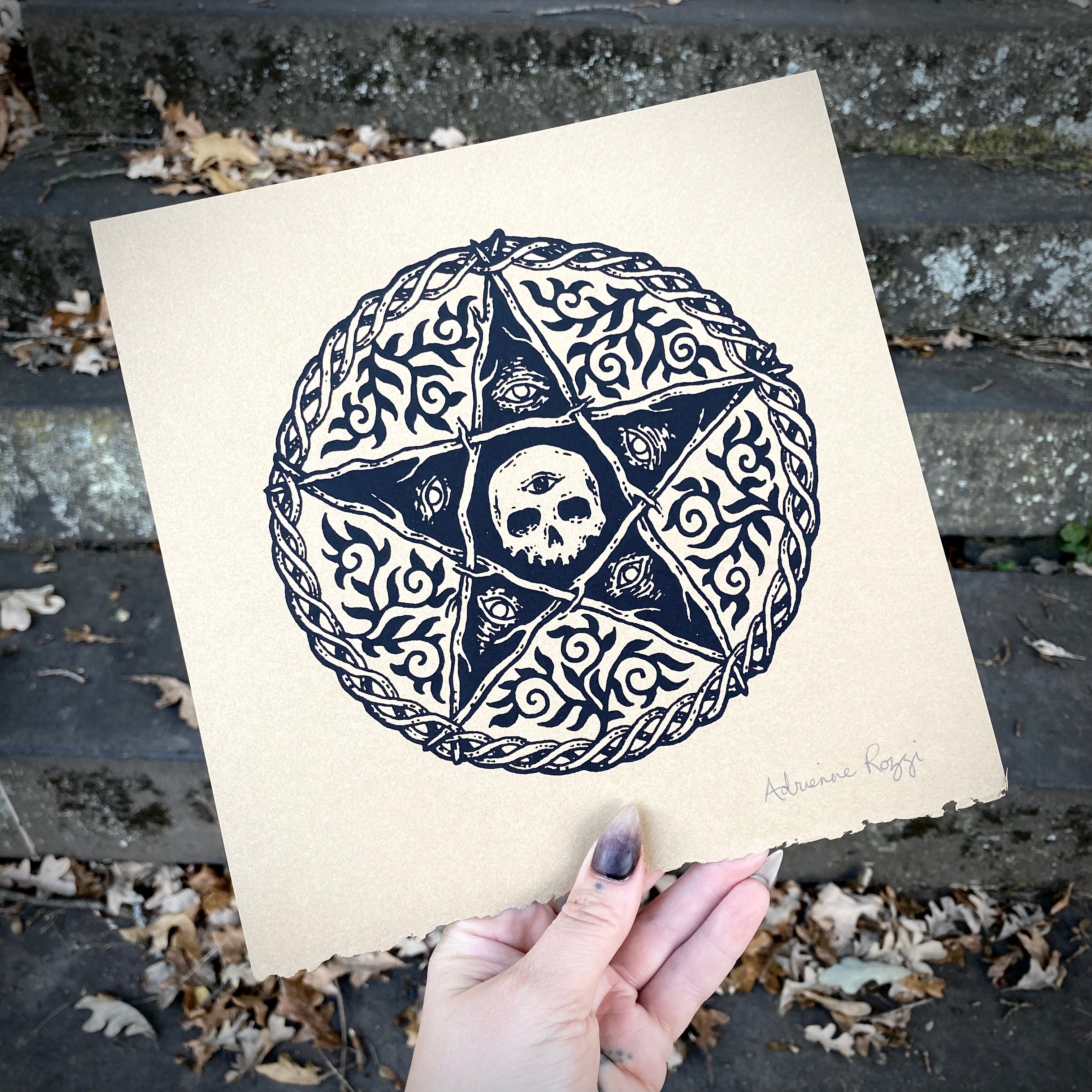 Woven Pentagram screen print
