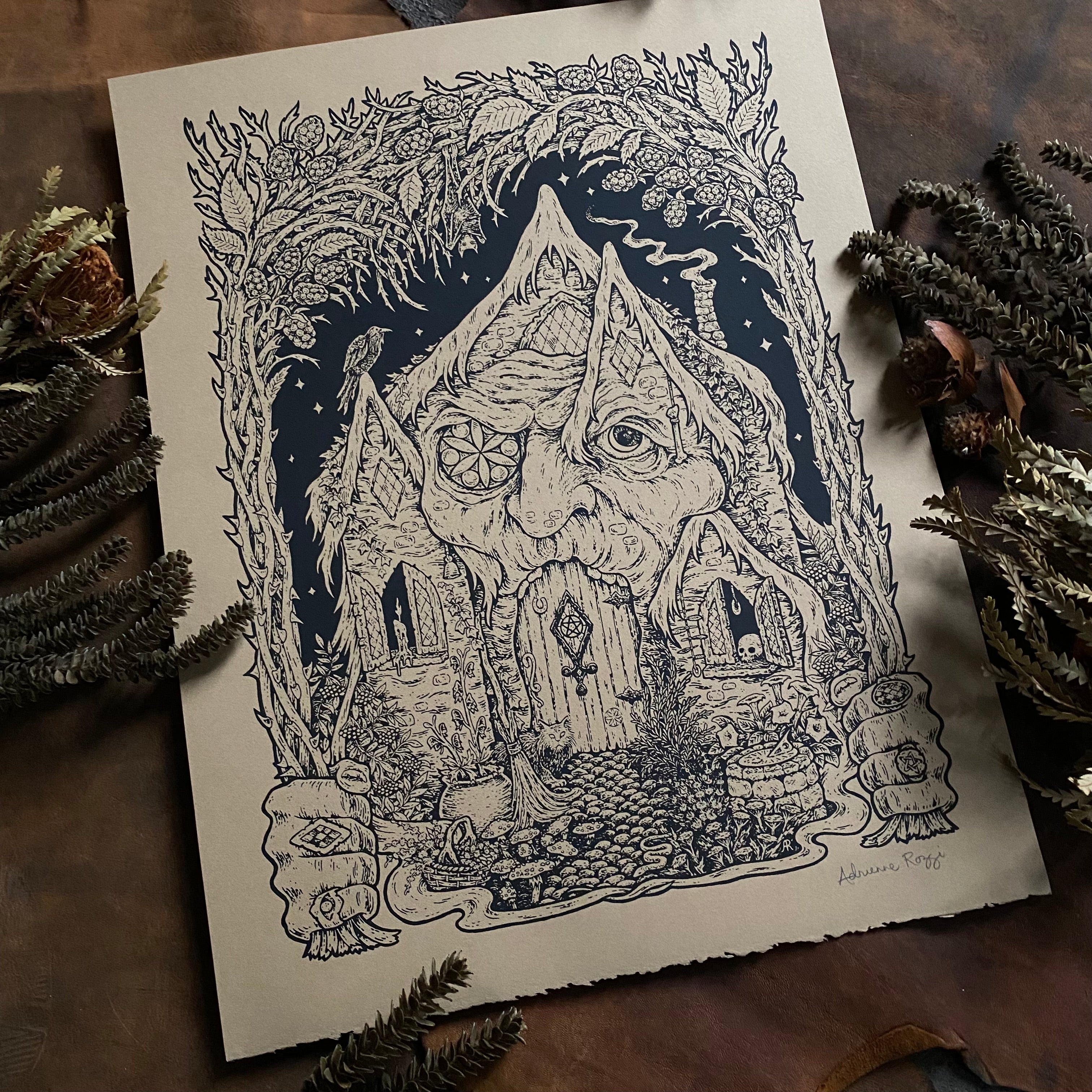 The Crone's Cottage screen print