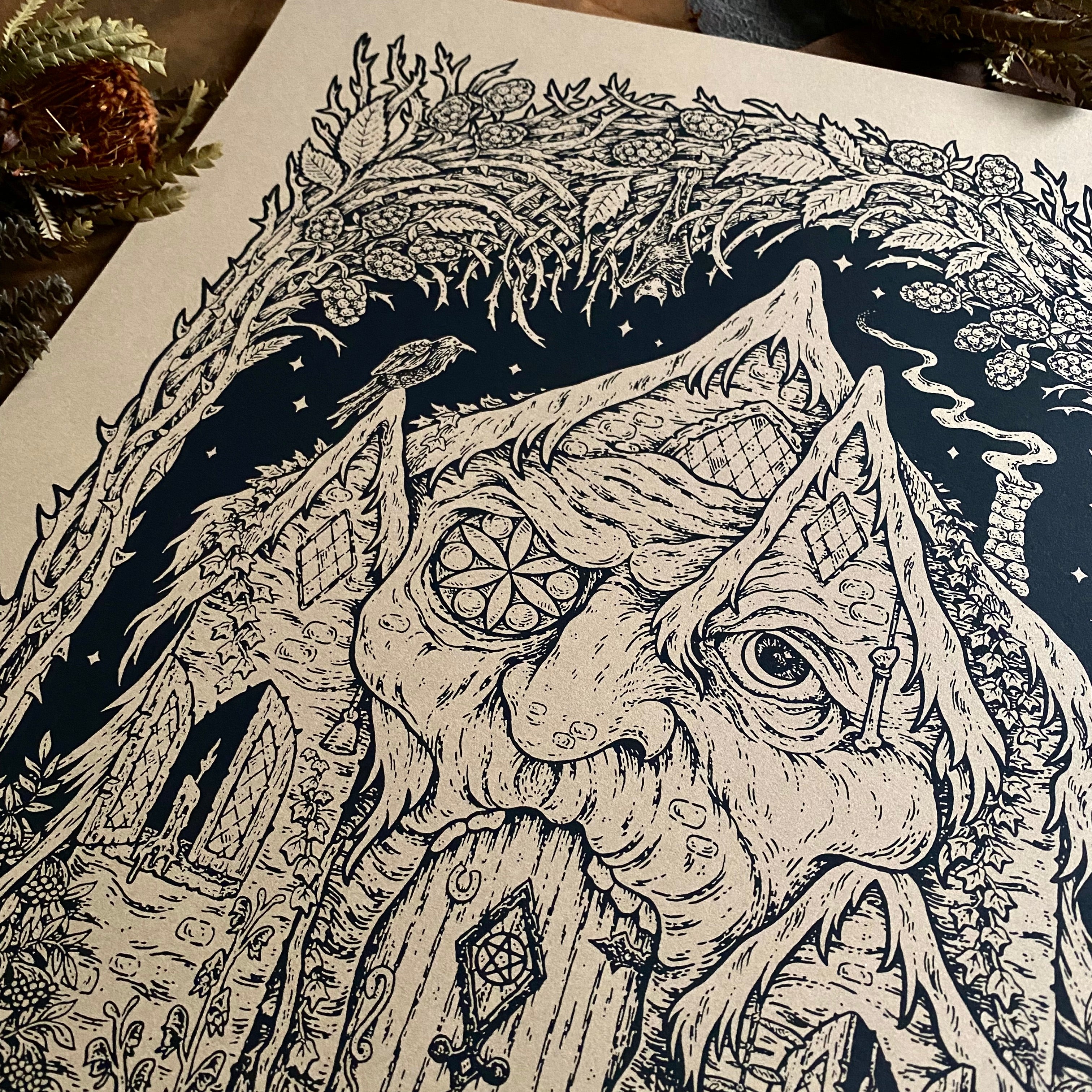 The Crone's Cottage screen print