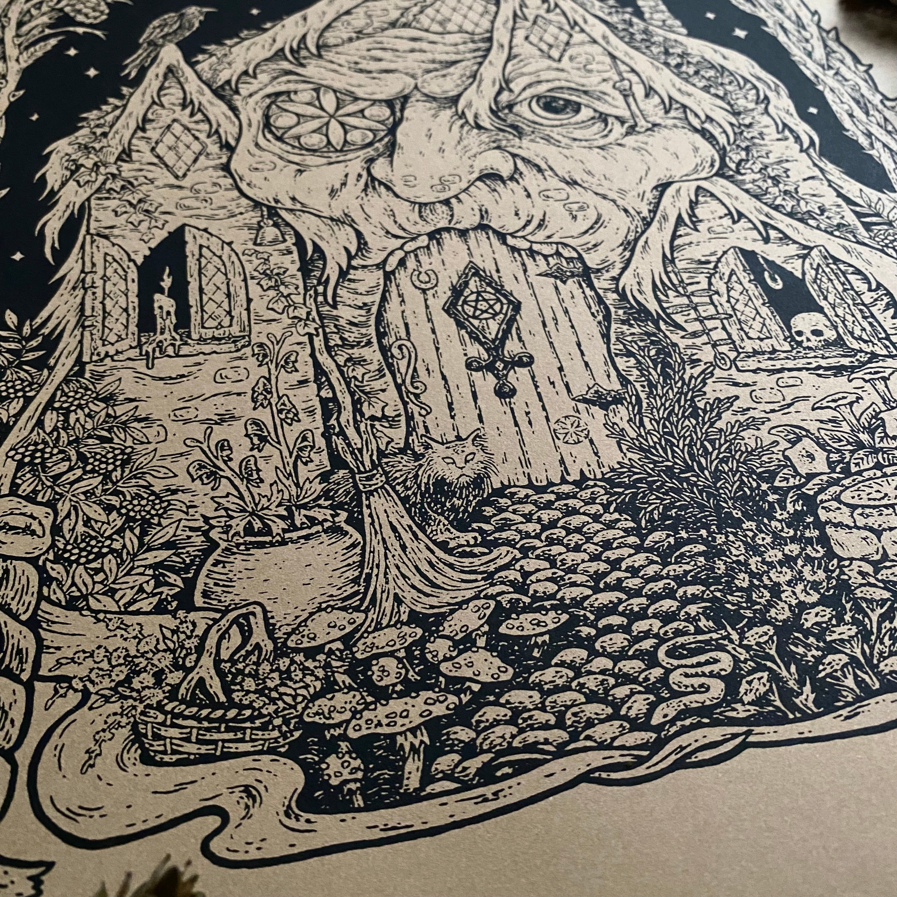 The Crone's Cottage screen print