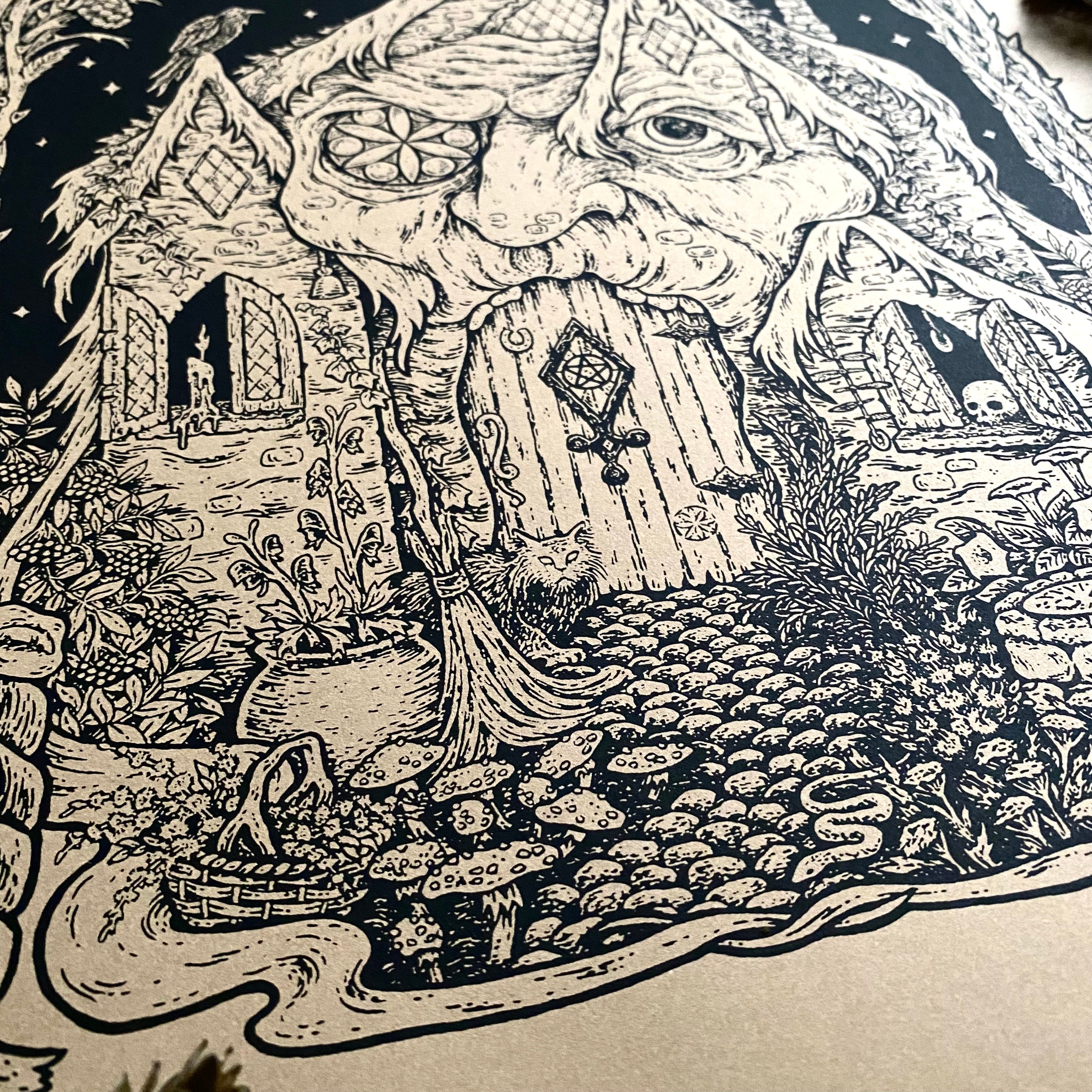 The Crone's Cottage screen print