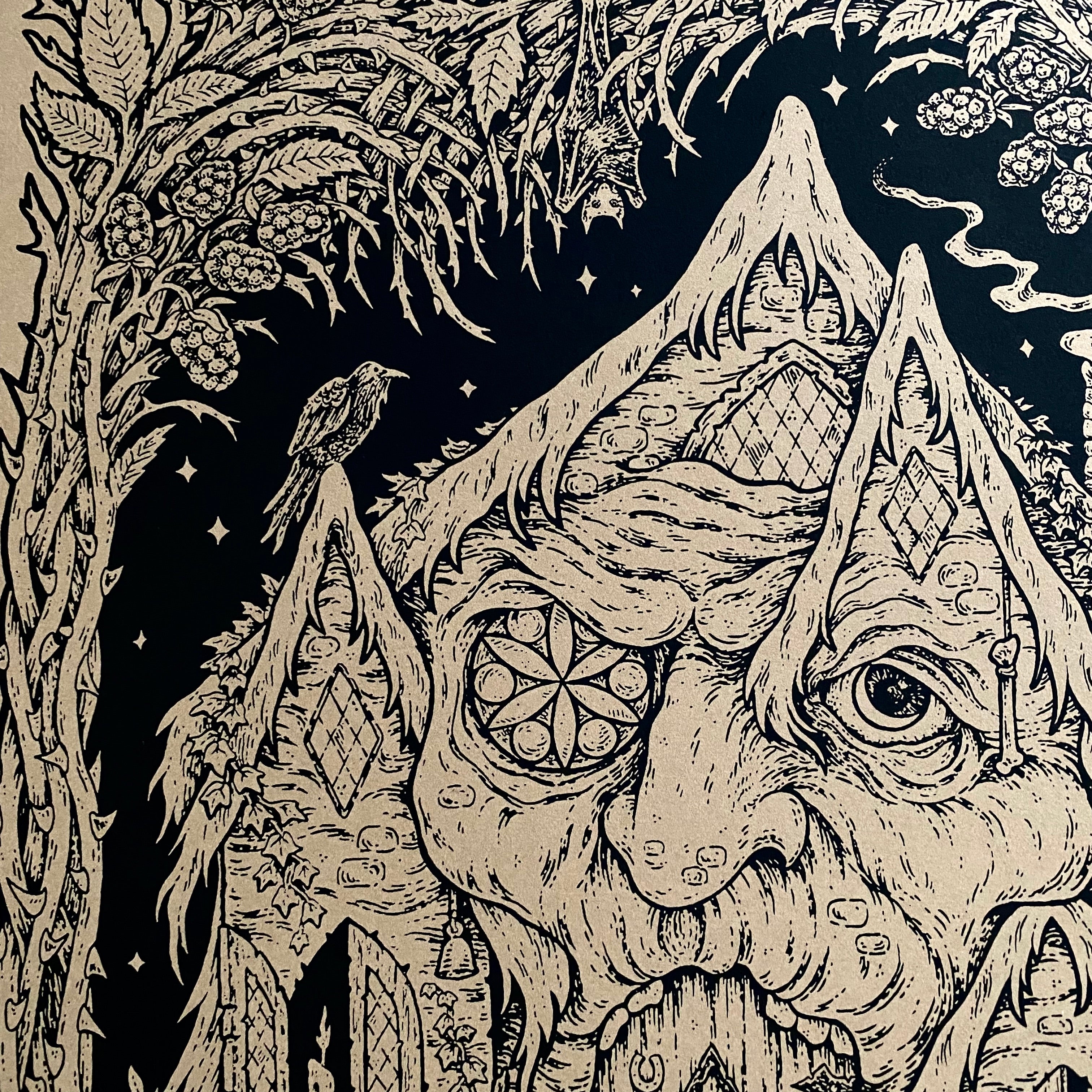 The Crone's Cottage screen print