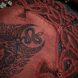 Persephone round altar cloth in Pomegranate, one-of-a-kind