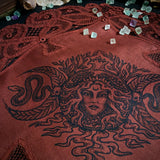 Persephone round altar cloth in Pomegranate, one-of-a-kind