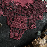 Dual Datura altar cloth runner in Faerie Wine, one-of-a-kind