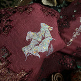 Dual Datura altar cloth runner in Faerie Wine, one-of-a-kind