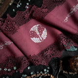 Moonflower altar cloth runner in Faerie Wine, one-of-a-kind