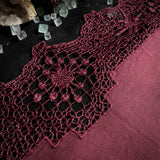 Moonflower altar cloth runner in Faerie Wine, one-of-a-kind