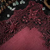 Moonflower altar cloth runner in Faerie Wine, one-of-a-kind