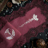 Moonflower altar cloth runner in Faerie Wine, one-of-a-kind