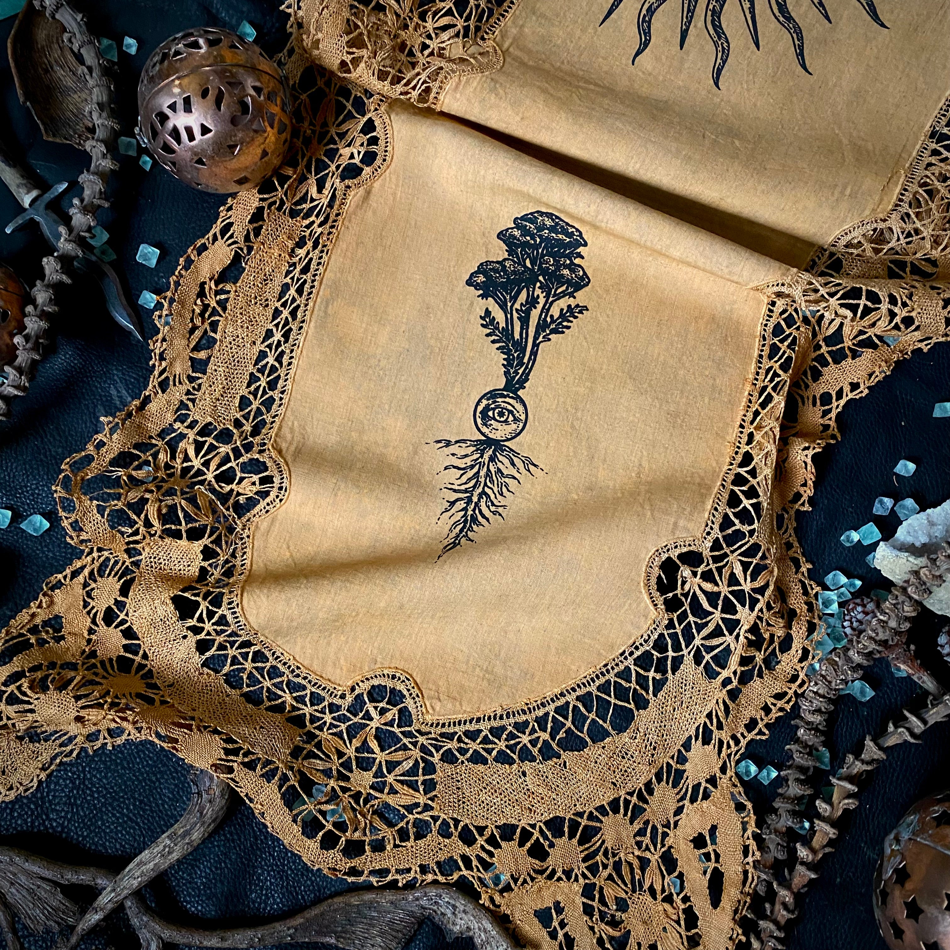 Harvest Sun altar cloth runner in Golden Hour, one-of-a-kind