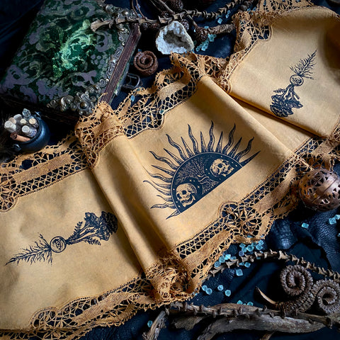 Harvest Sun altar cloth runner in Golden Hour, one-of-a-kind