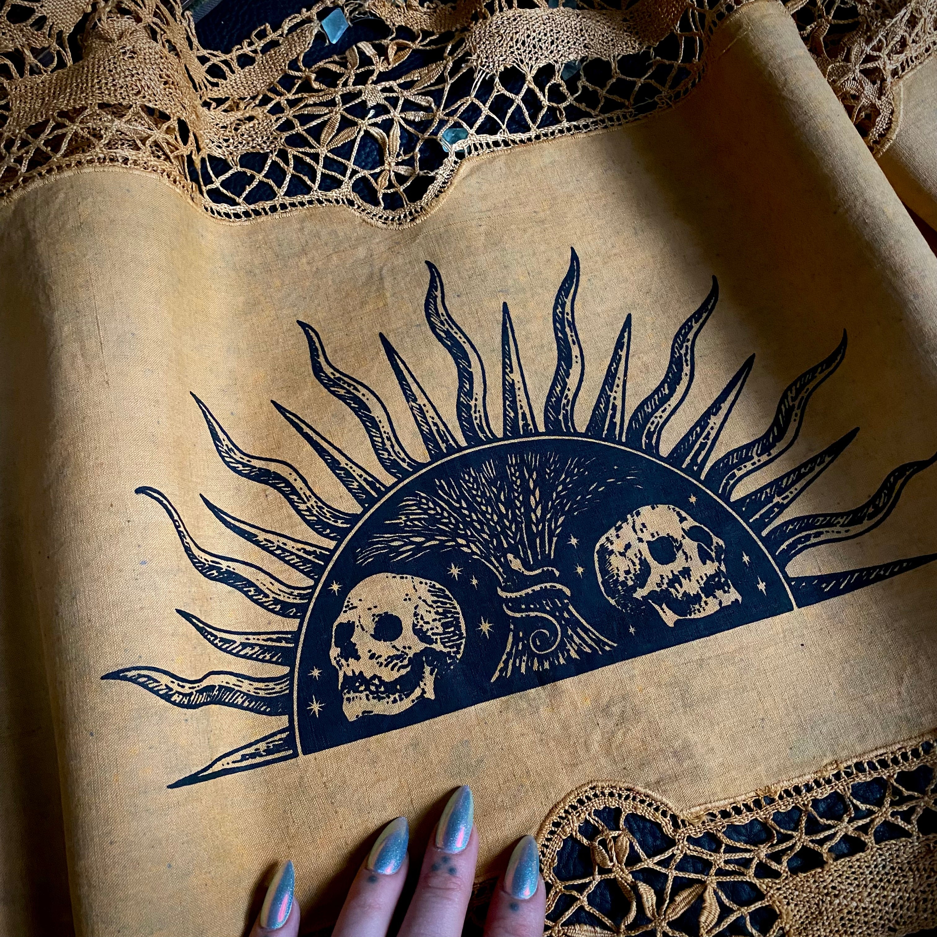 Harvest Sun altar cloth runner in Golden Hour, one-of-a-kind