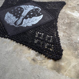 Moonflower small altar cloth in Silver Leaf on Black, limited edition