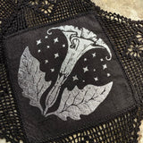 Moonflower small altar cloth in Silver Leaf on Black, limited edition