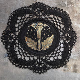 Moonflower small altar cloth in Moonlight on Black, limited edition