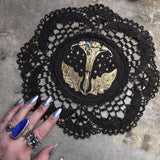 Moonflower small altar cloth in Moonlight on Black, limited edition