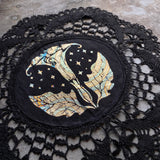Moonflower small altar cloth in Moonlight on Black, limited edition
