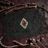 Death Diamond altar cloth in Fire Foil on Black, one-of-a-kind