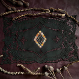 Death Diamond altar cloth in Fire Foil on Black, one-of-a-kind