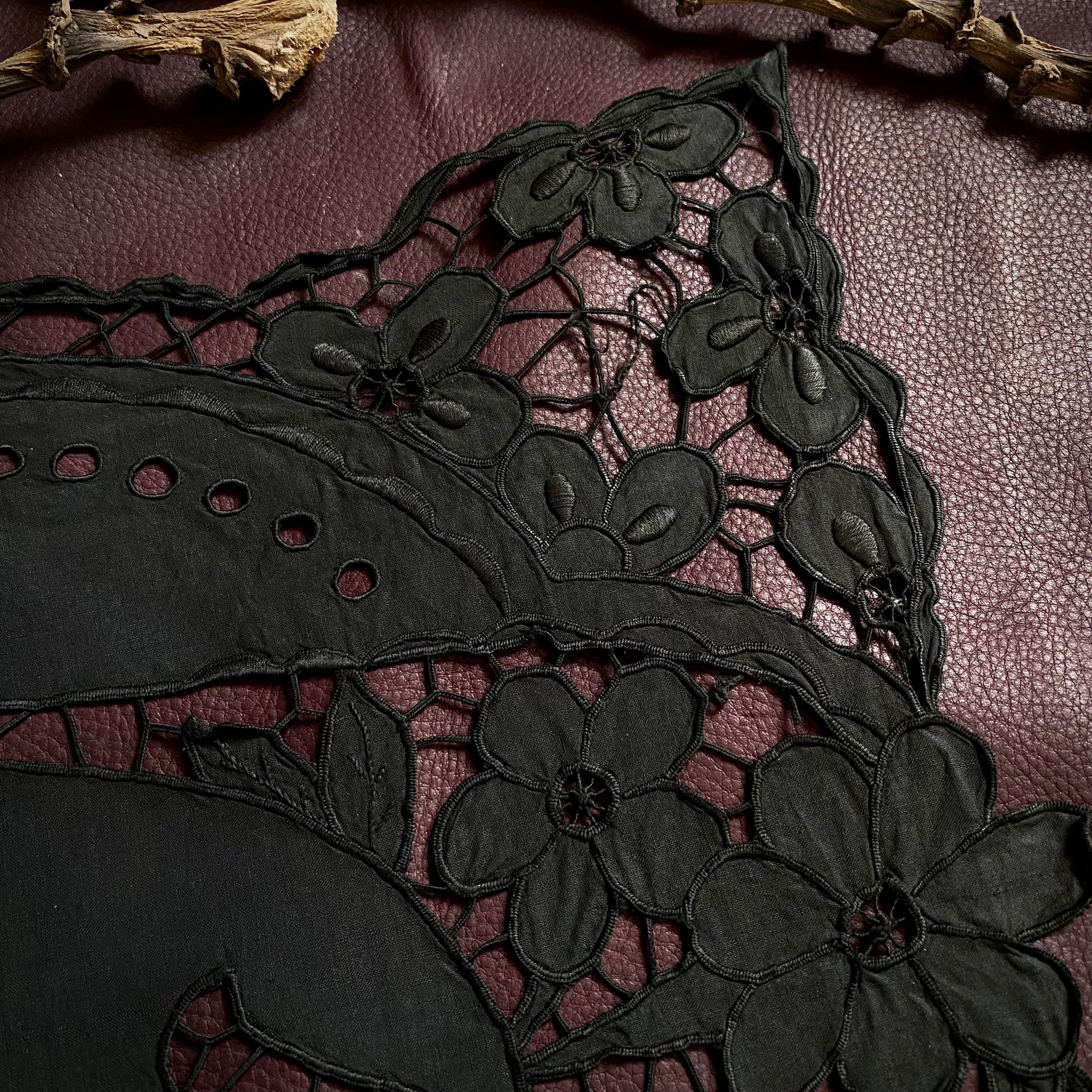 Death Diamond altar cloth in Fire Foil on Black, one-of-a-kind