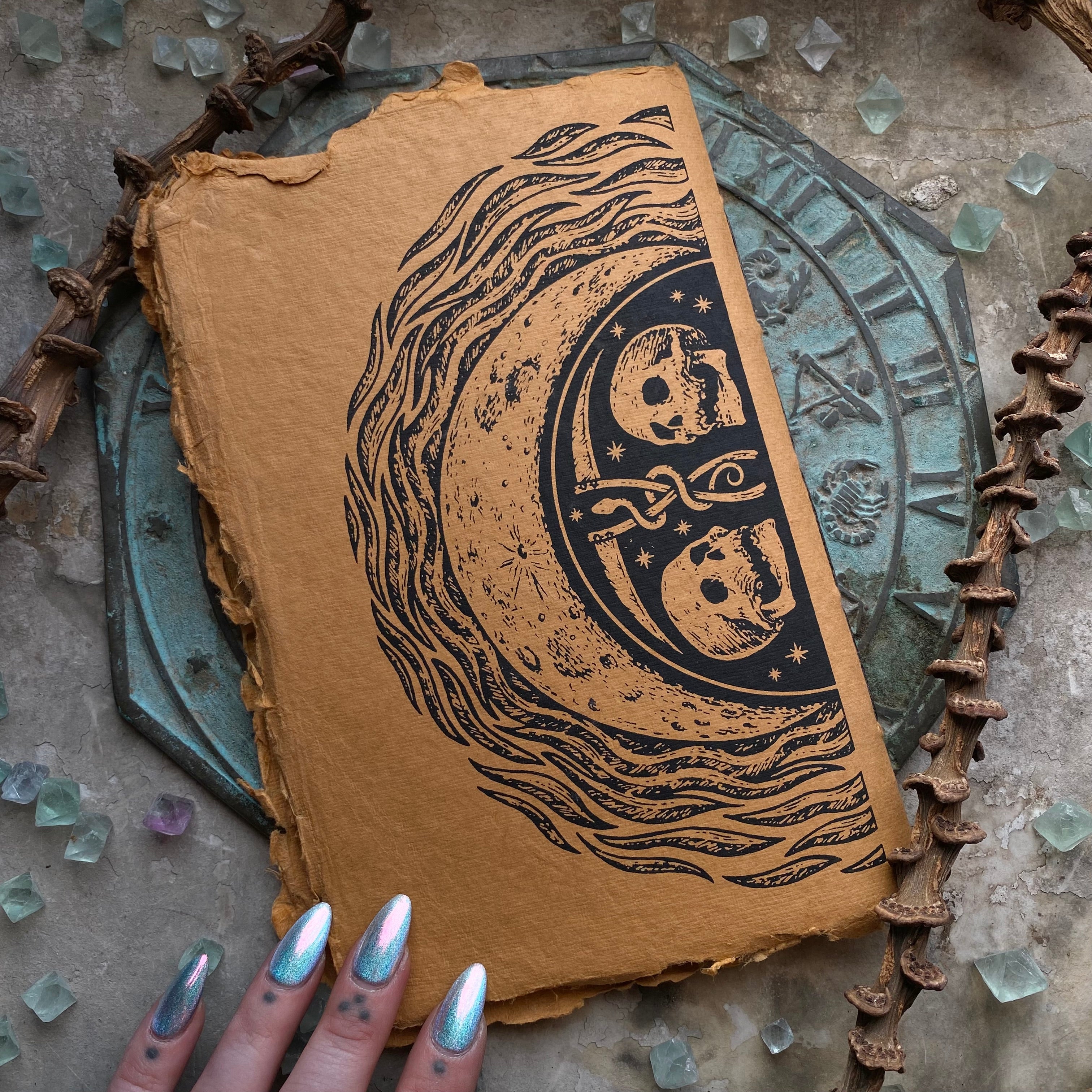 Handmade harvest journal in Goldenrod