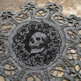 Henbane Wreath small round altar cloth in Ice Crystal, one-of-a-kind