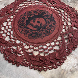 Henbane Wreath small round altar cloth in Pomegranate, limited edition