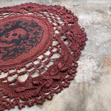 Henbane Wreath small round altar cloth in Pomegranate, limited edition