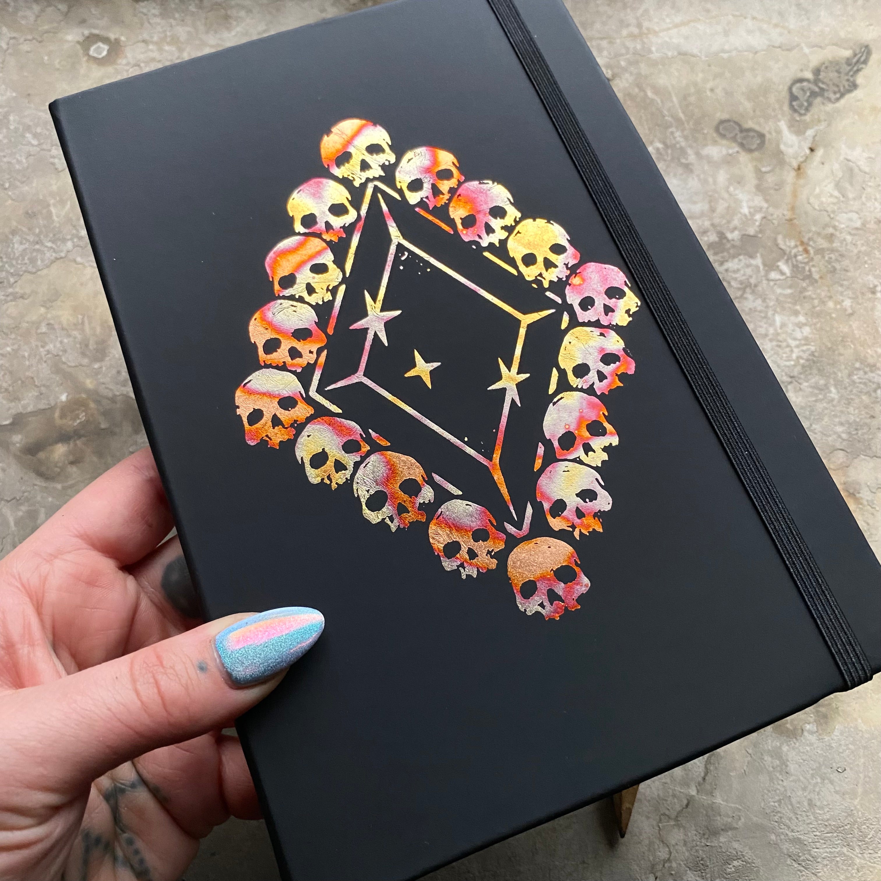 Death Diamond journal with metallic ink, various colors