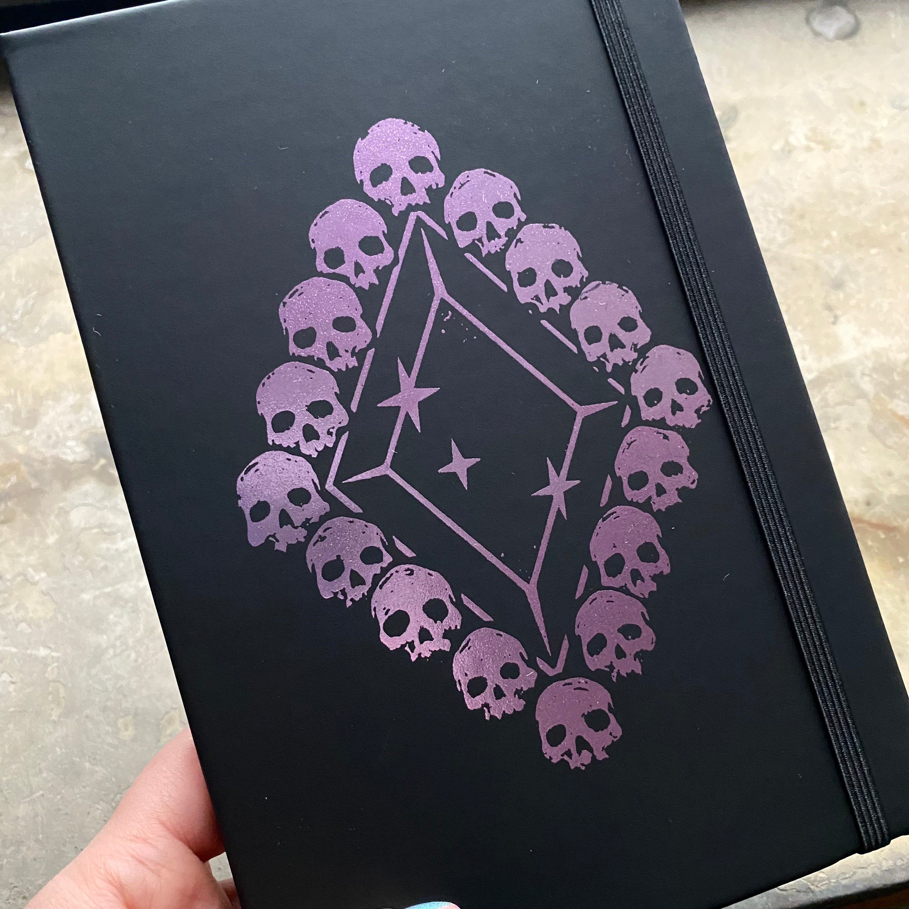 Death Diamond journal with metallic ink, various colors