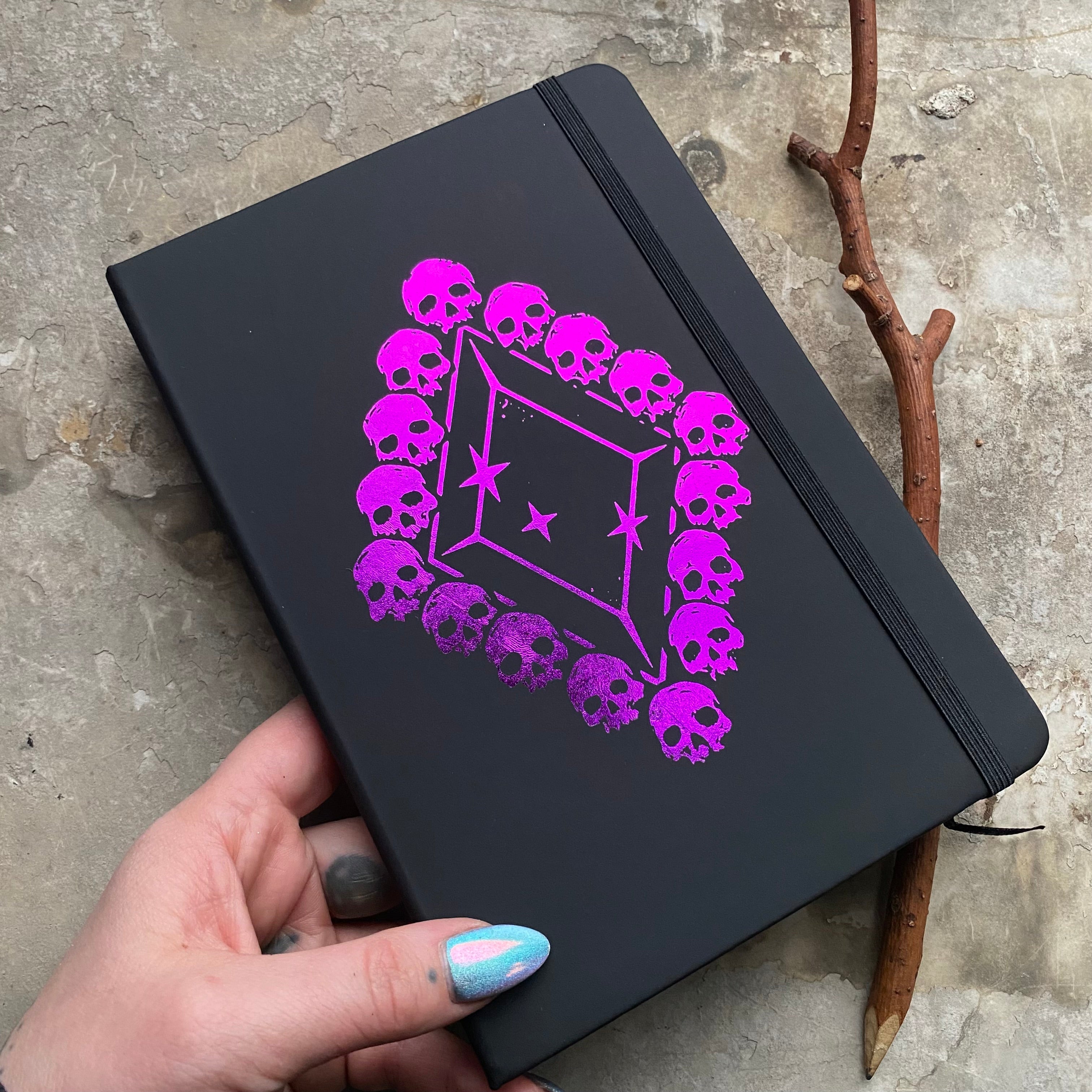 Death Diamond journal with metallic ink, various colors