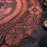 Winter's Wheel round altar cloth in Pomegranate, one-of-a-kind