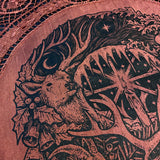 Winter's Wheel round altar cloth in Pomegranate, one-of-a-kind