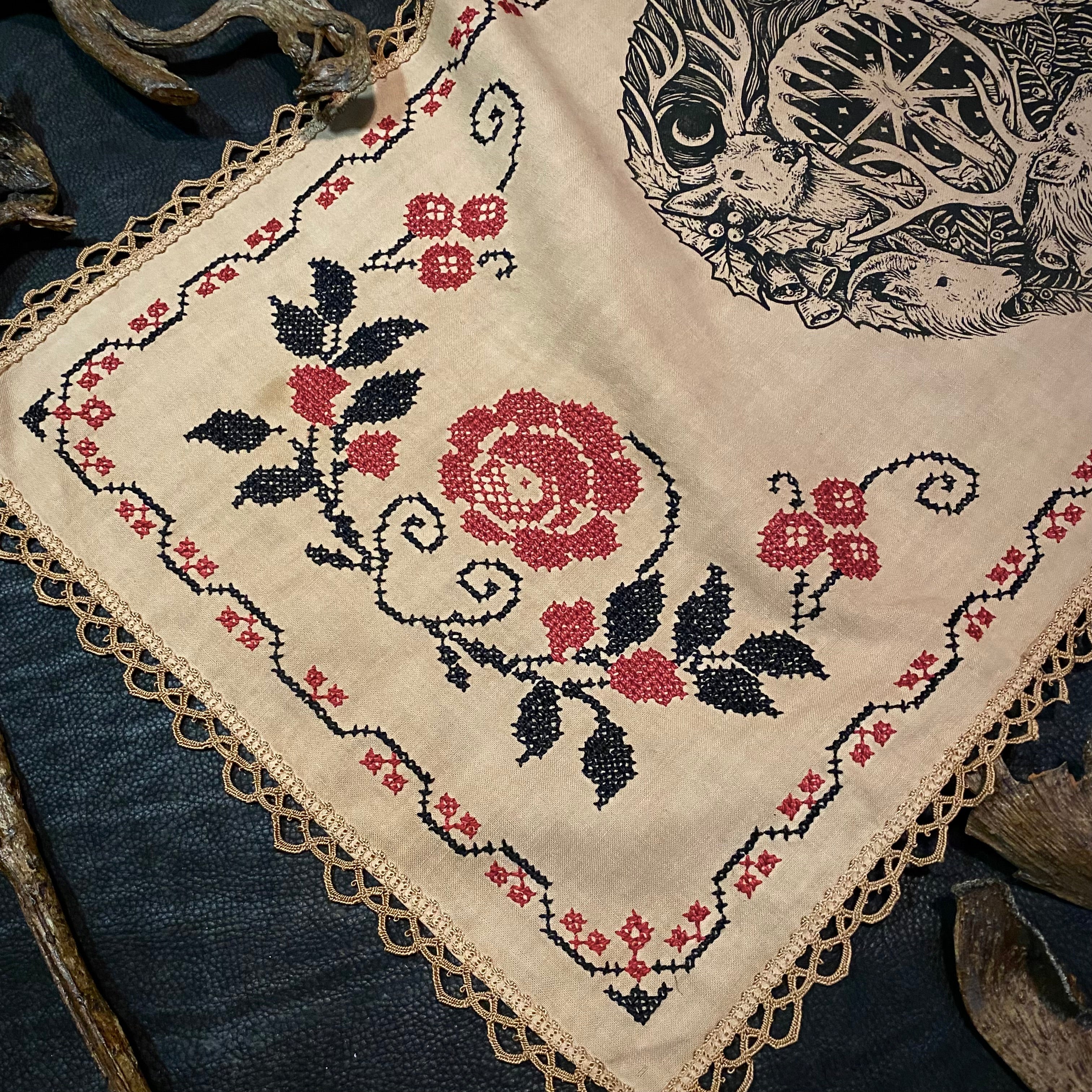 Winter's Wheel altar cloth runner in Cornstalk, limited edition